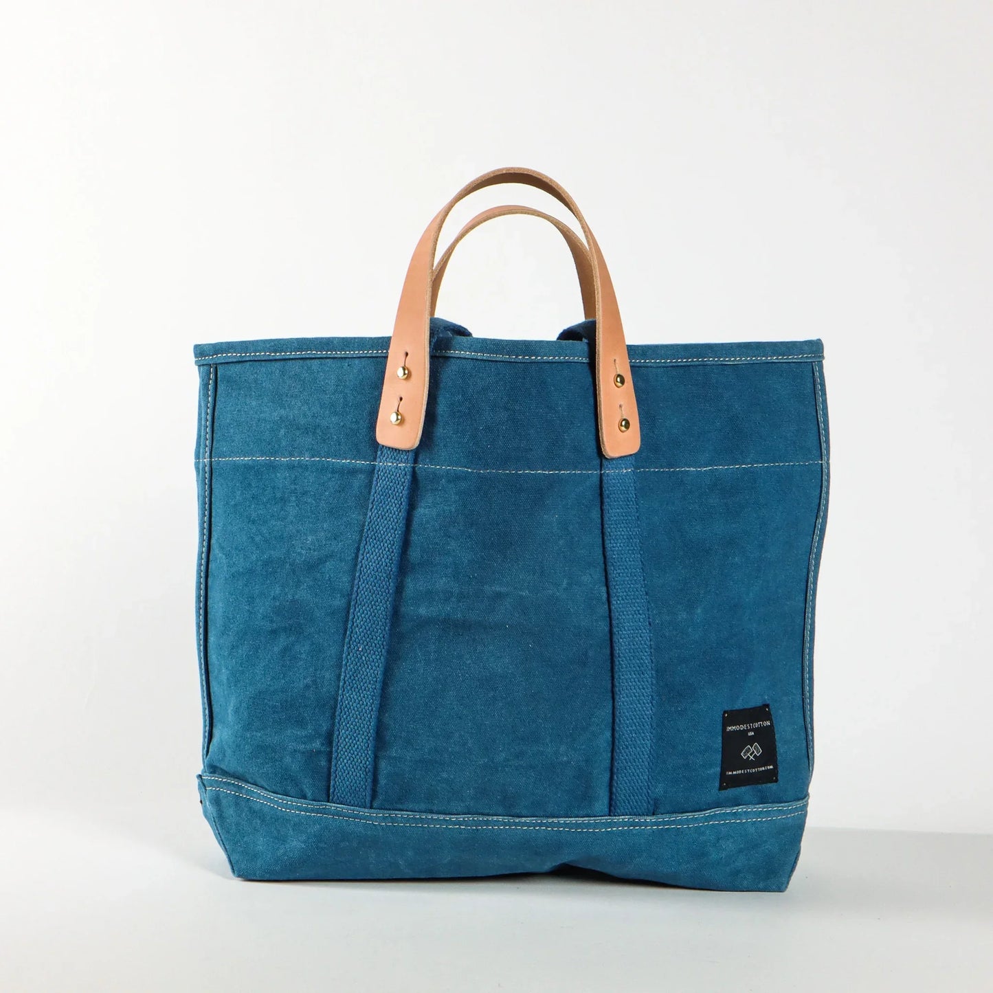 Immodest Cotton Small East West Tote | Indigo