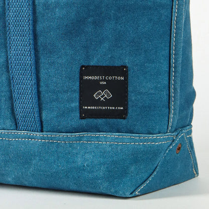 Immodest Cotton Small East West Tote | Indigo