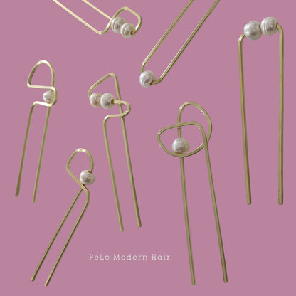 Abstract Hair Fork - Cream Pearl