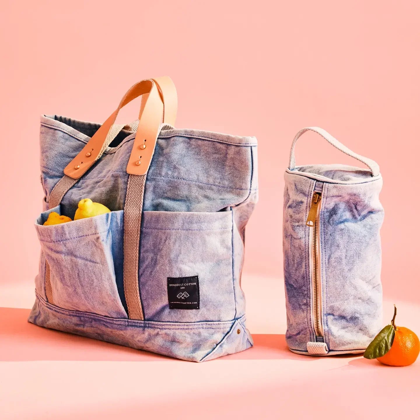 Immodest Cotton Construction Tote | Acid Wash