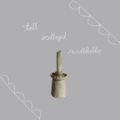 Tall Scalloped Candleholder
