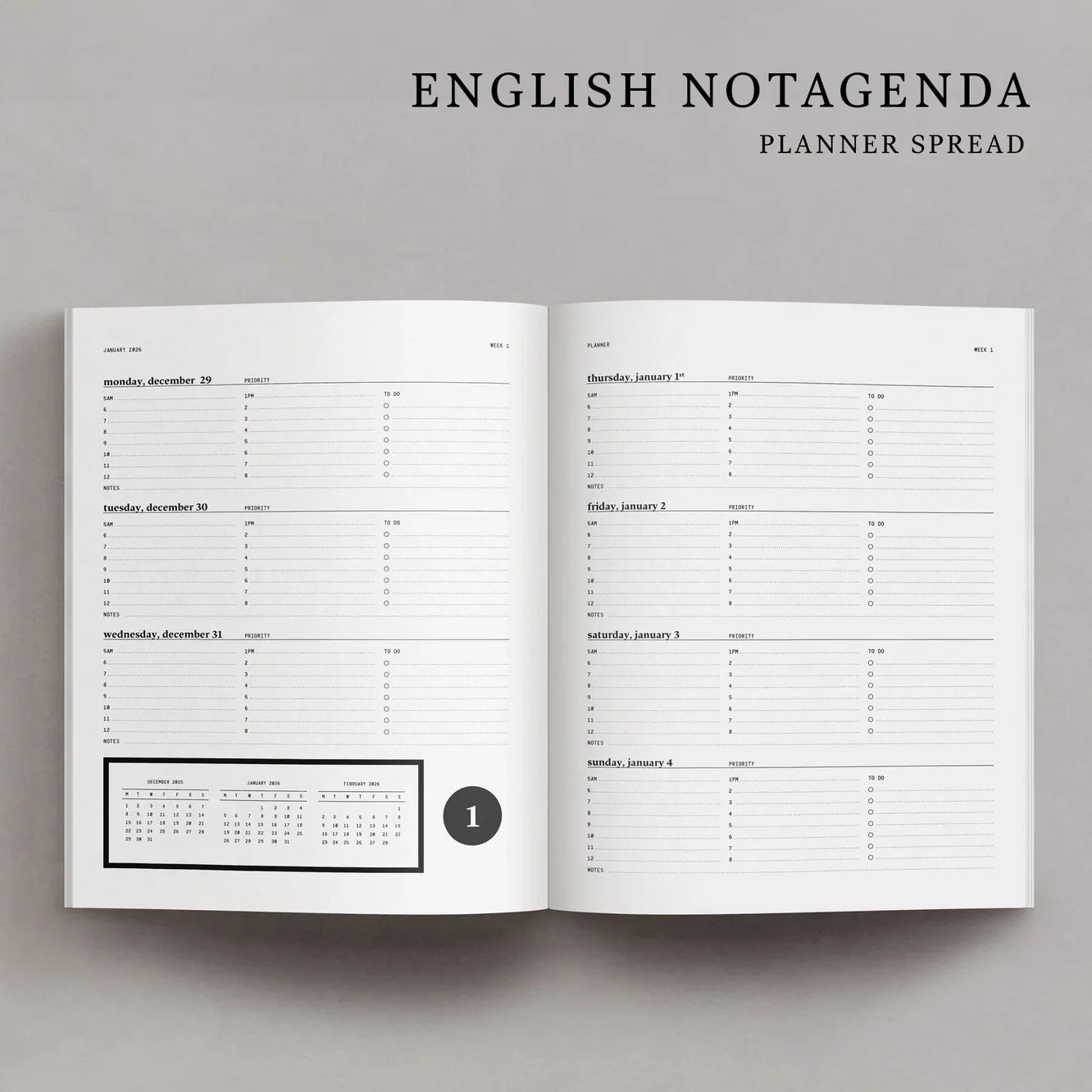 Raoul & Simone Daily Planner/Agenda Notebook