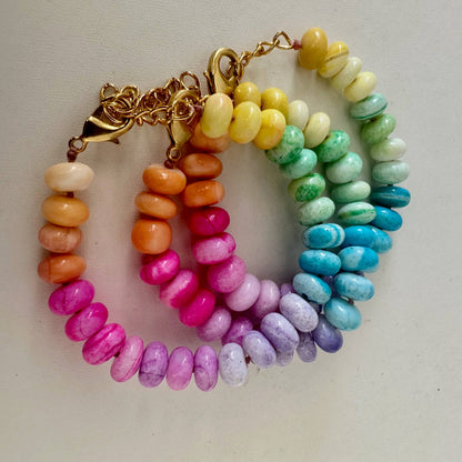 Pastel Rainbow Bracelet | Peruvian Opal | Beaded Bracelet