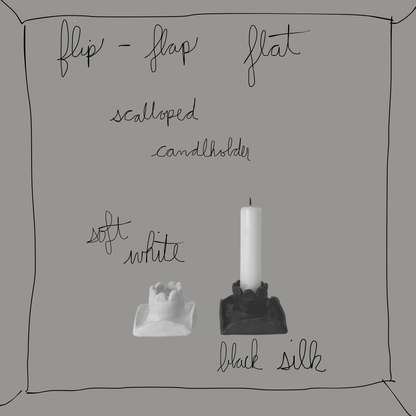 Flip-flap flat scalloped candleholder