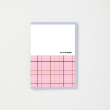SPRING PINK HAPPY BIRTHDAY GRID GREETING CARD