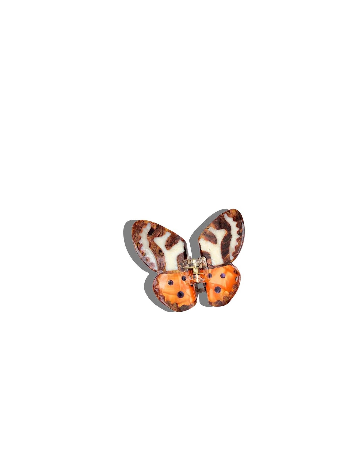 Solar Eclipse Hand-painted Tiger Moth Claw Hair Clip