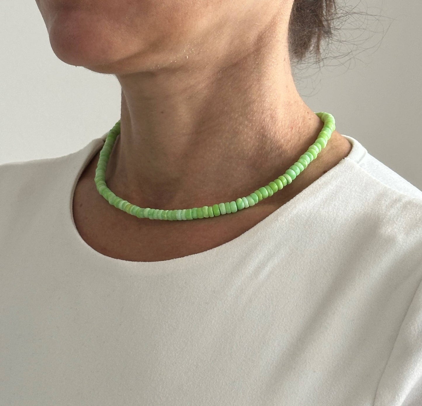 Neon Green Opal Necklace | Peruvian Opal | Gemstone Necklace