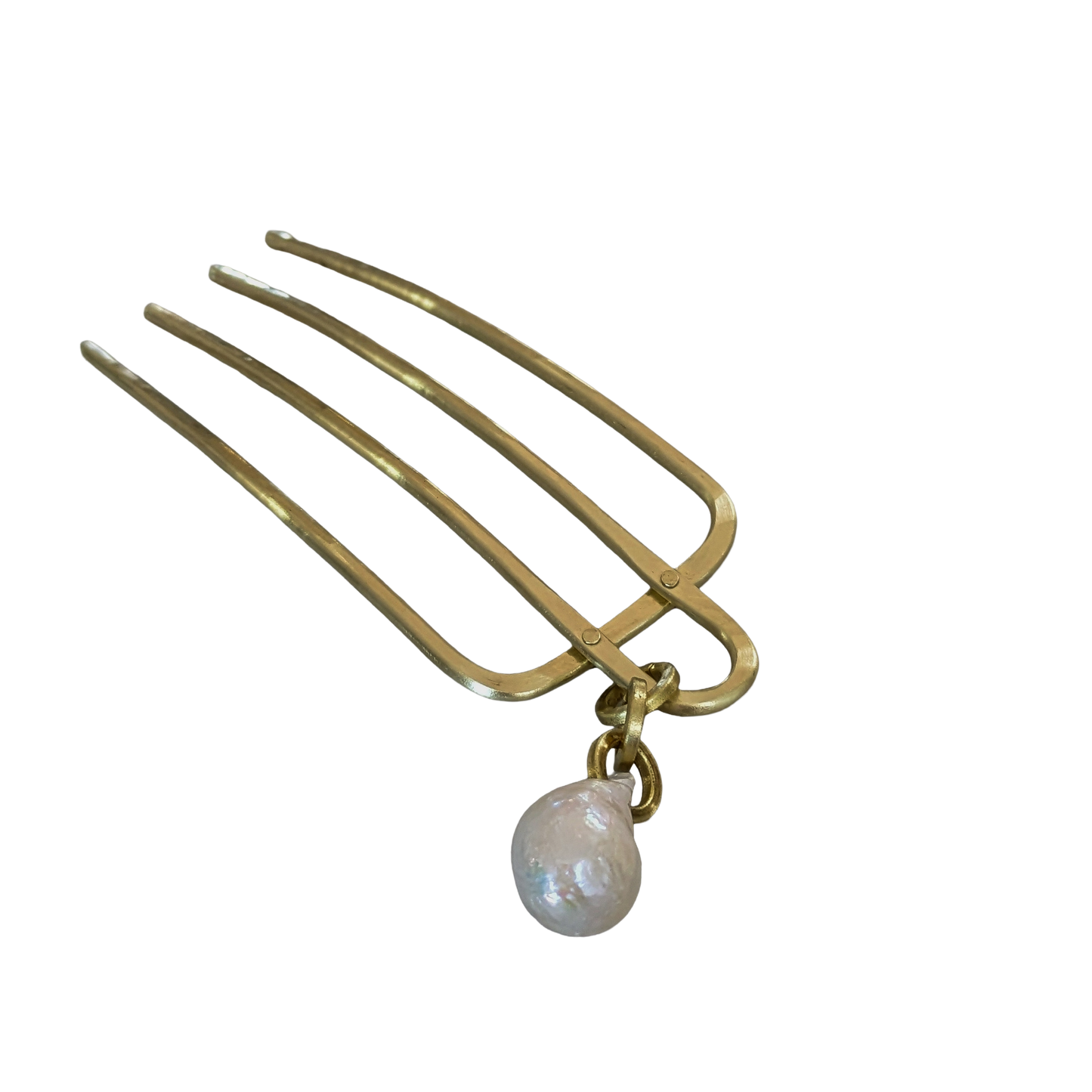 Brass Comb with Pearl Drop