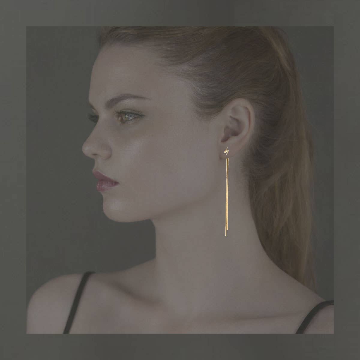 Tiny Lightning Studs w/ without Dramatic Chain Option