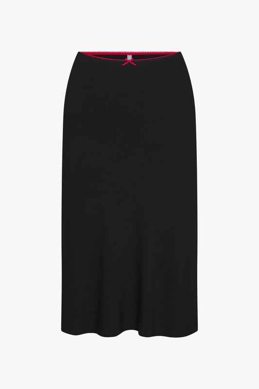 Rat Boi Bias Midi Slip Skirt | Onyx/Cherry