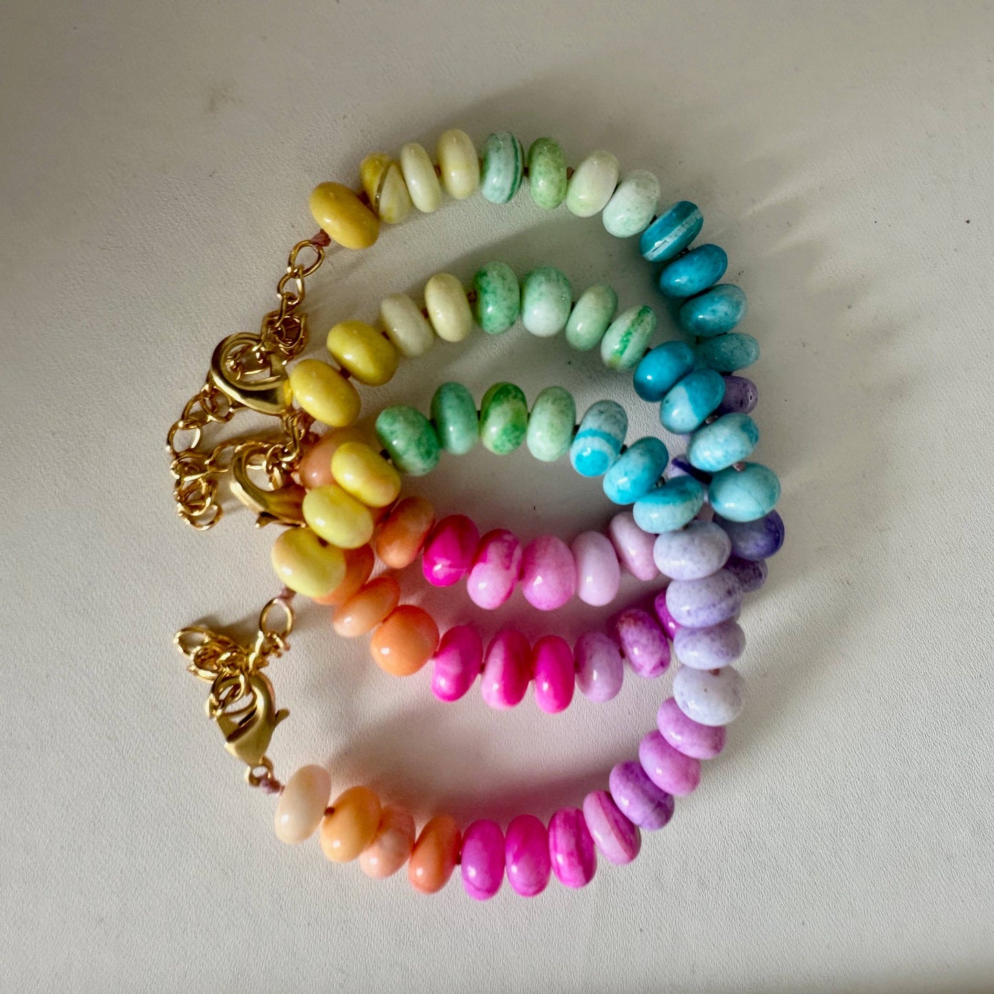 Pastel Rainbow Bracelet | Peruvian Opal | Beaded Bracelet