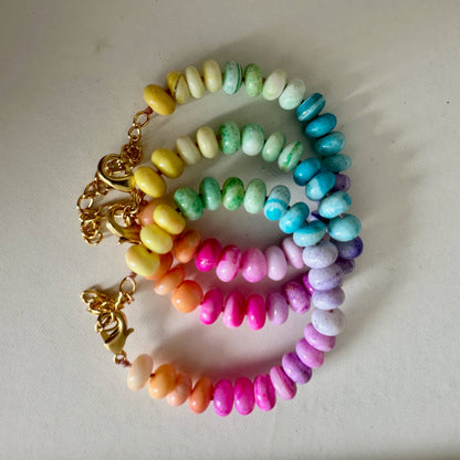 Pastel Rainbow Bracelet | Peruvian Opal | Beaded Bracelet