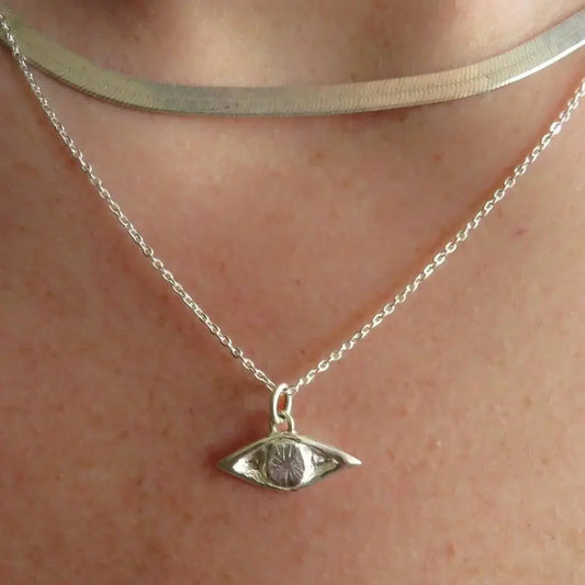 Dea Dia Silver Evil Eye Necklace
