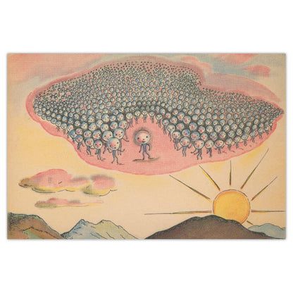 Postcard - anthropomorphic raindrop army, 1930s France