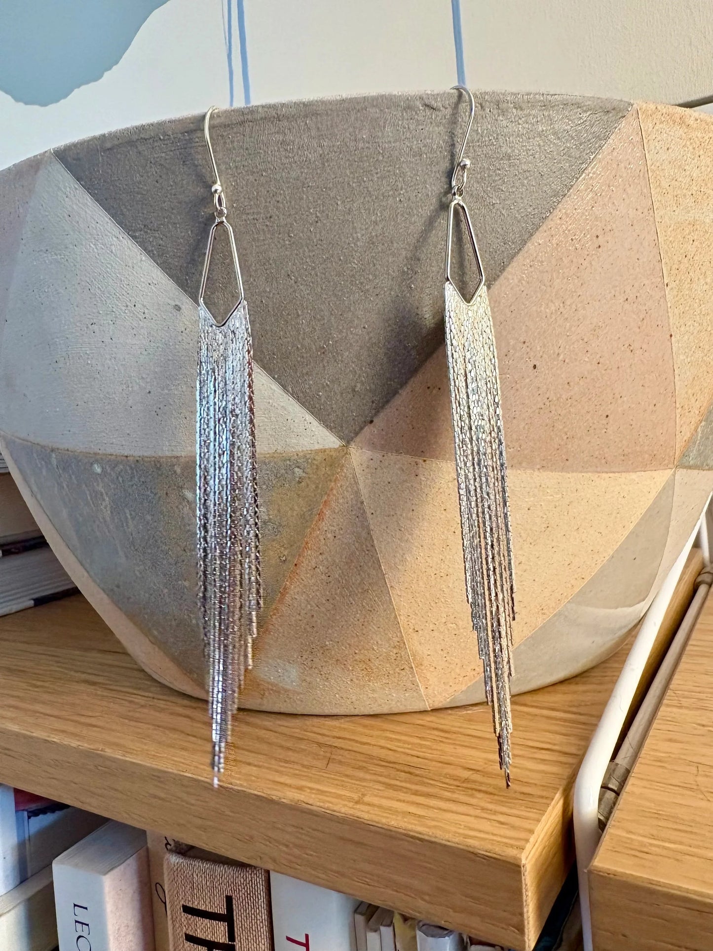 KBD Studios Super Dramatic Mermaid Shimmer Earrings (Rhodium)