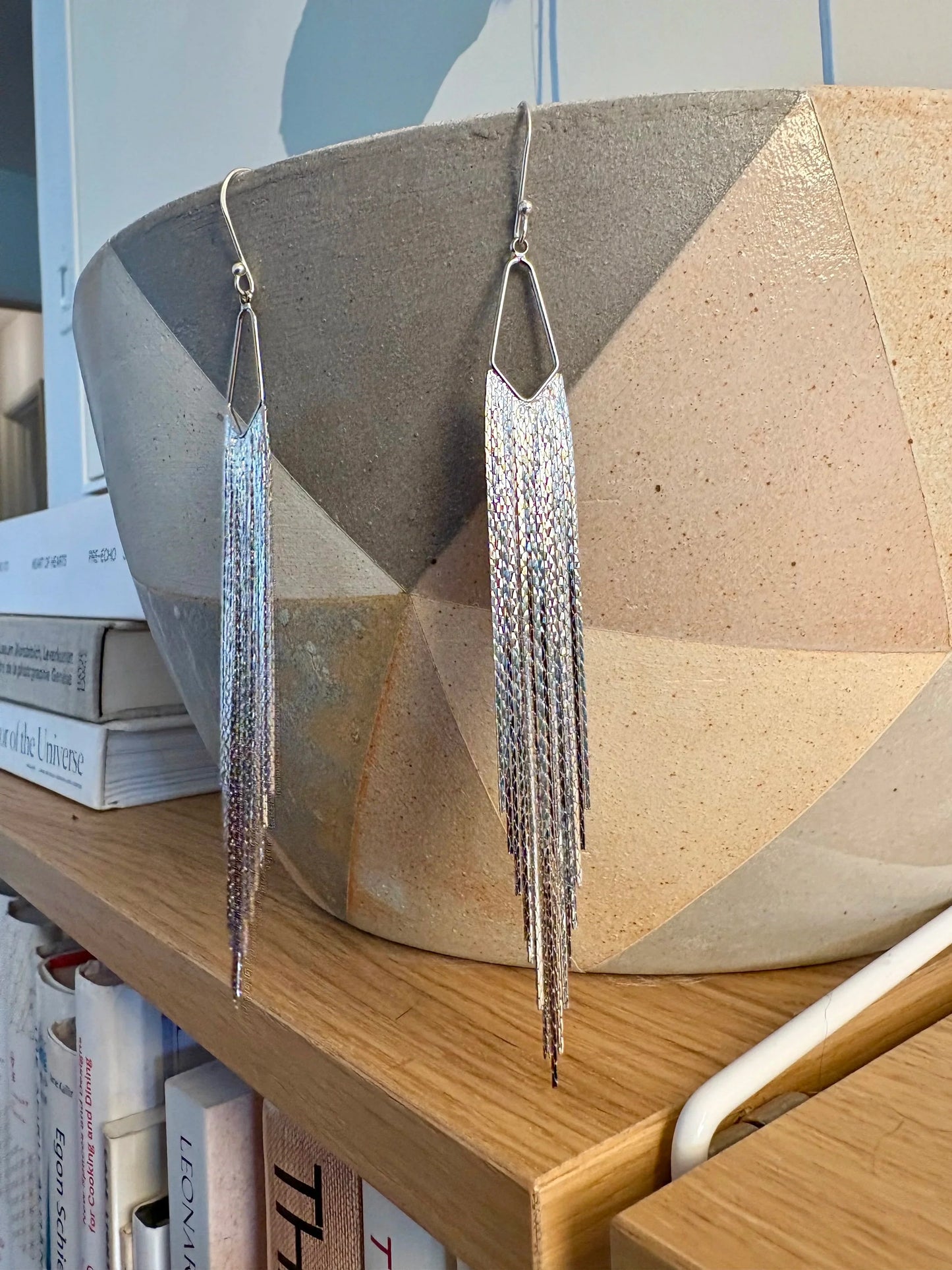 KBD Studios Super Dramatic Mermaid Shimmer Earrings (Rhodium)