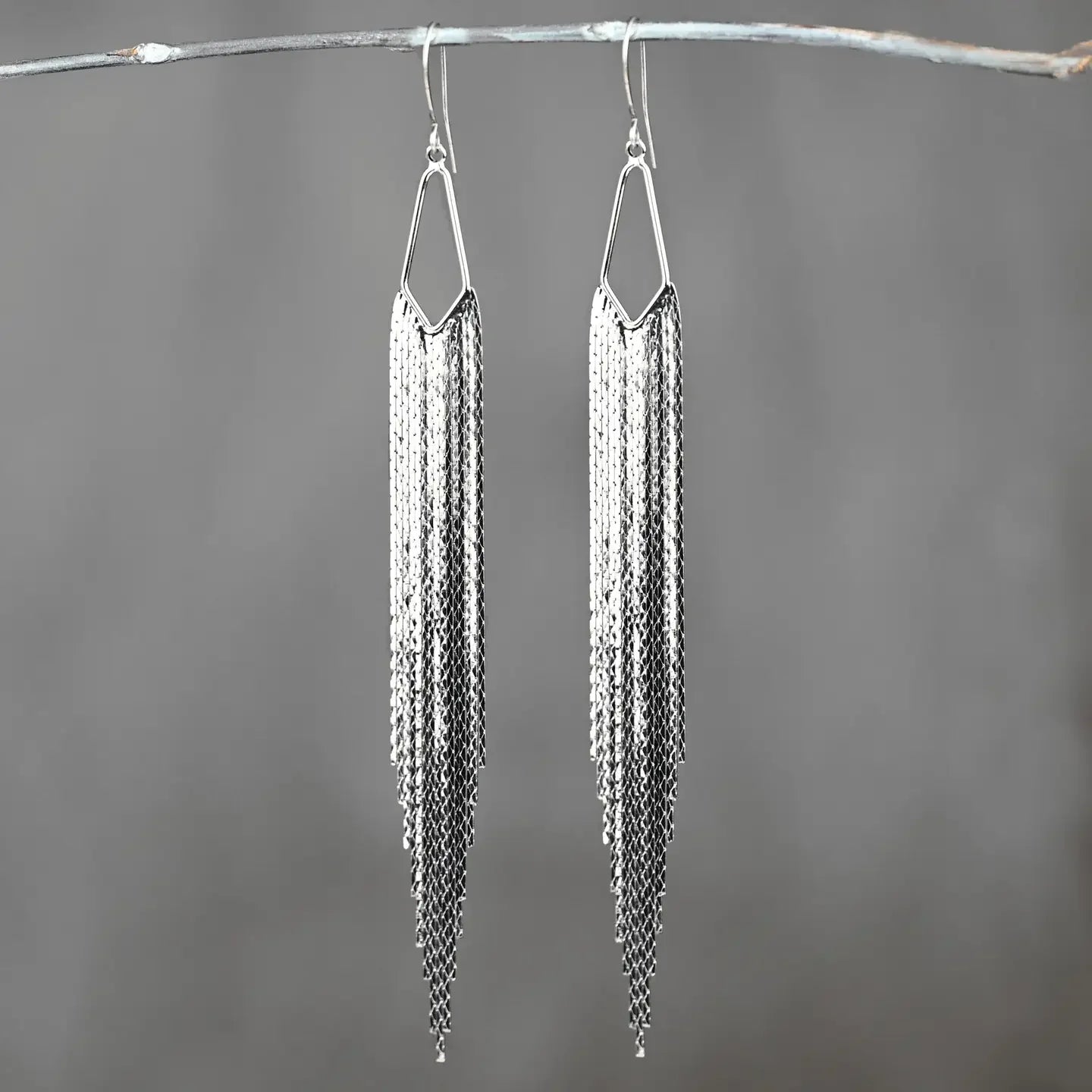 KBD Studios Super Dramatic Mermaid Shimmer Earrings (Rhodium)