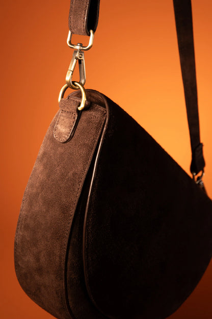 Intentionally Blank Michigan Suede Half Moon Purse