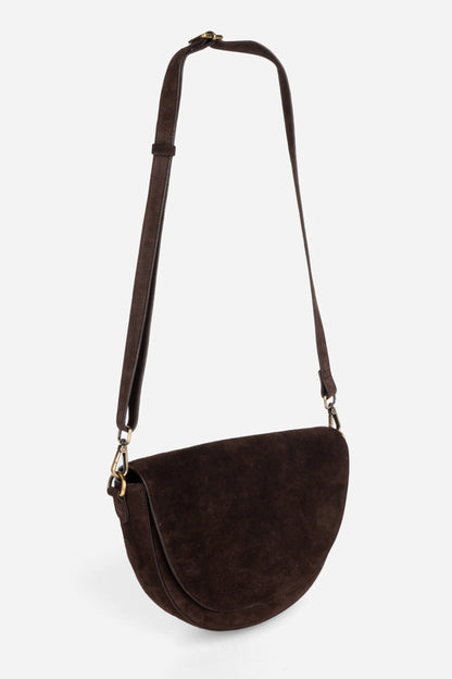 Intentionally Blank Michigan Suede Half Moon Purse