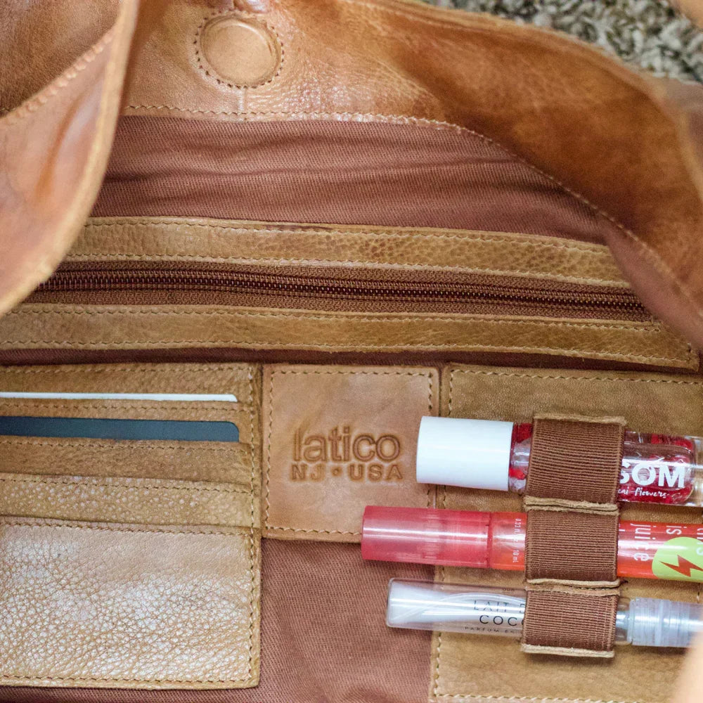 Latico Leathers Lindsey Tote Bag: Black or Cognac