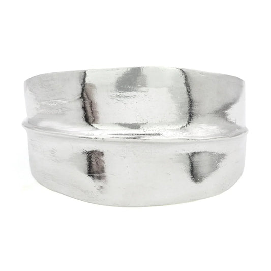 LADHA Silver Wide Ridge Cuff