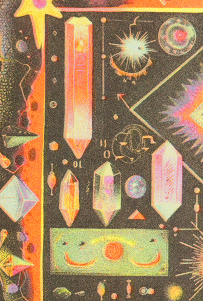 Sacred Crystals Risograph Print