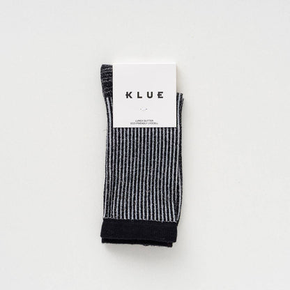 KLUE Glitter Lurex socks in eco-friendly Lyocell | Stripes Black