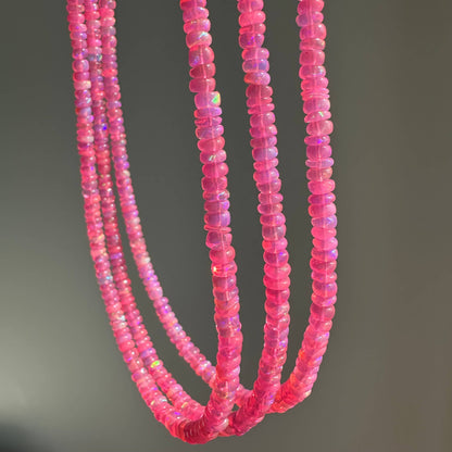 Anokhi Green Neon Pink Ethiopian Opal Necklace | Beaded Necklace | Opals
