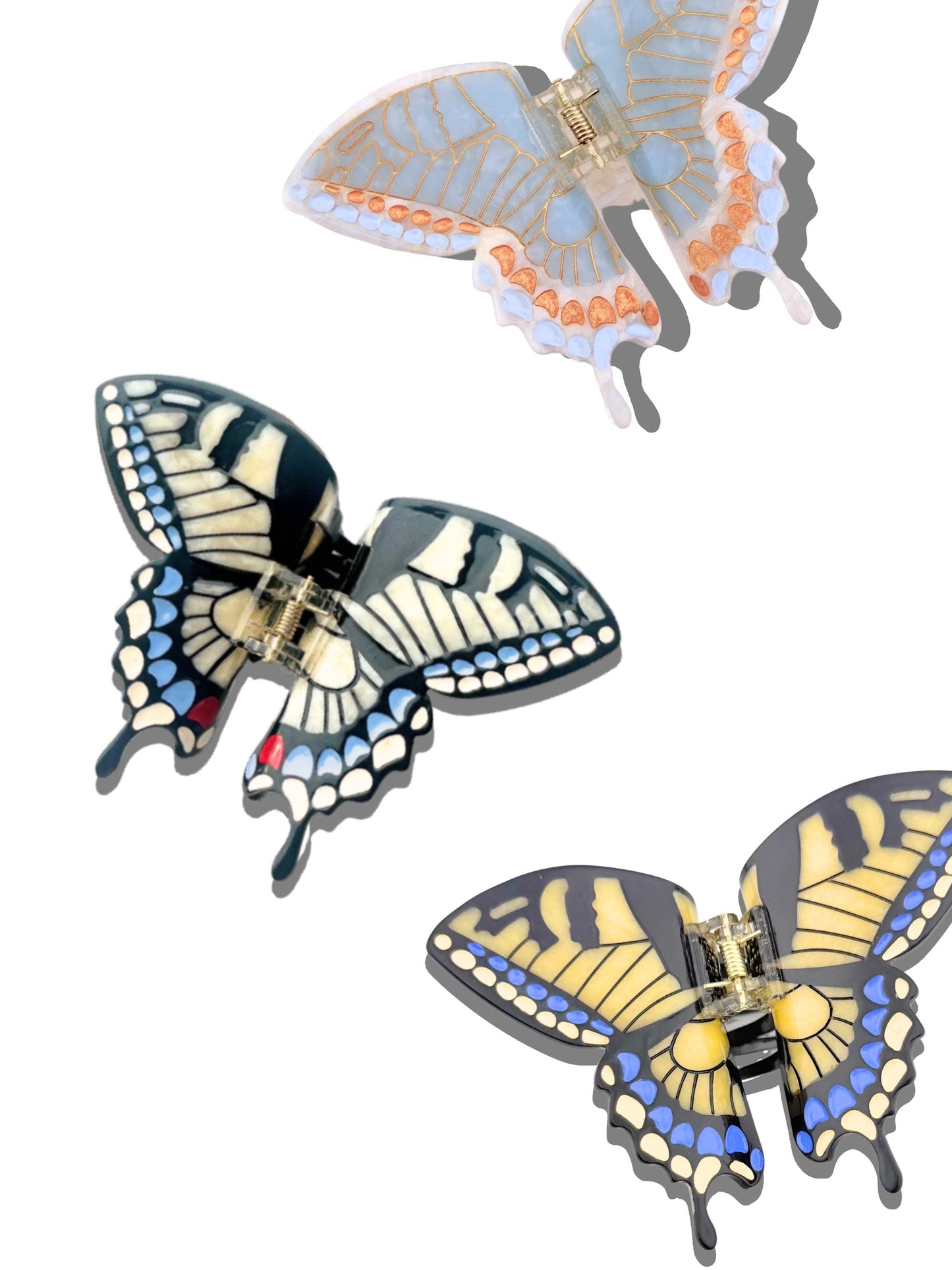 Solar Eclipse Hand-painted Swallowtail Butterfly Claw Hair Clip