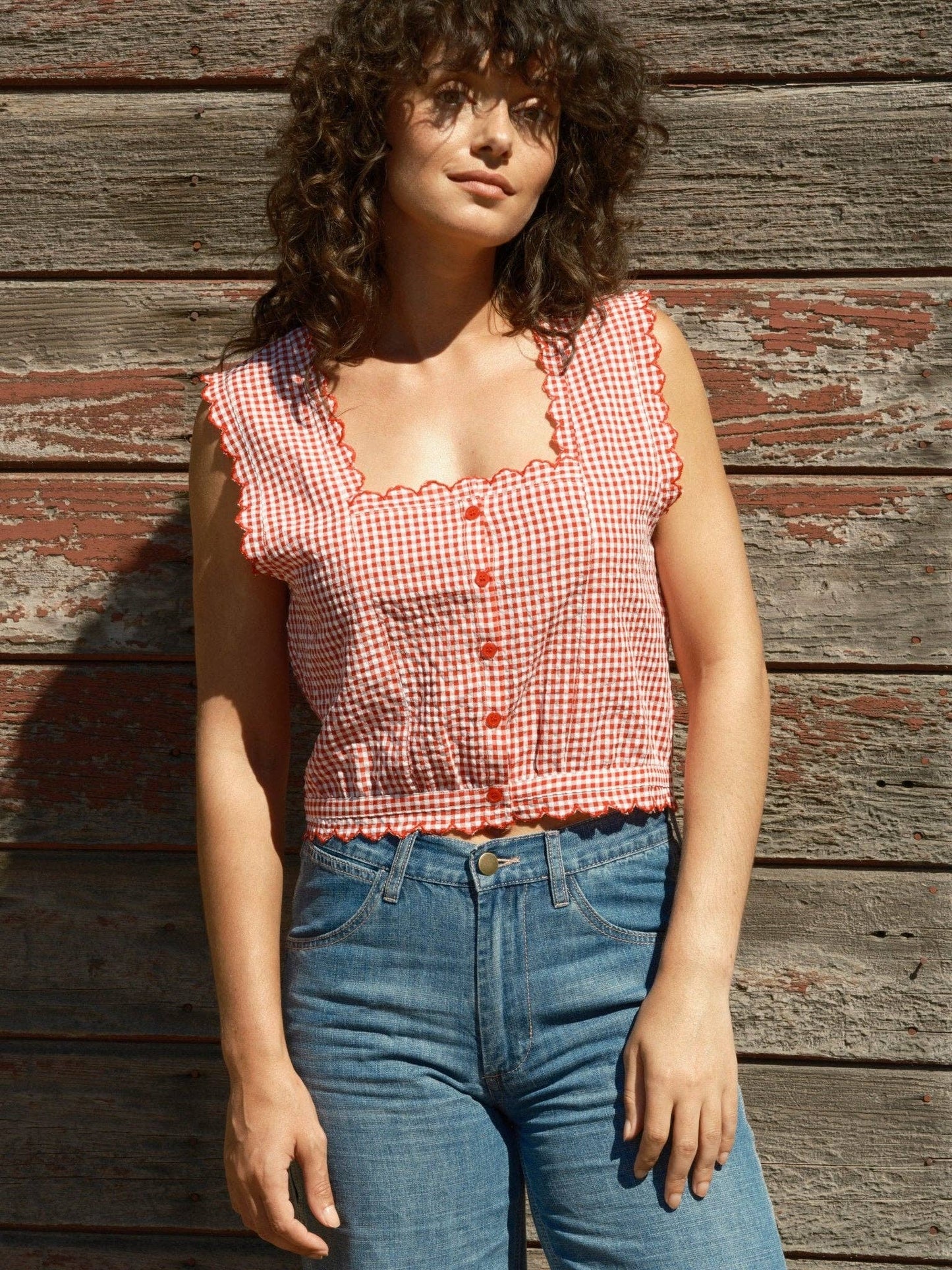 Mollusk Helena Top | Red Gingham