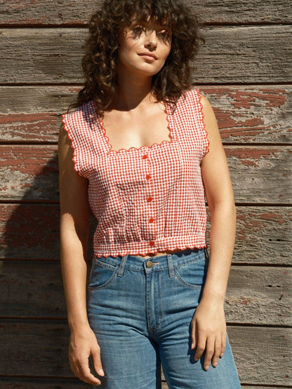 Mollusk Helena Top | Red Gingham