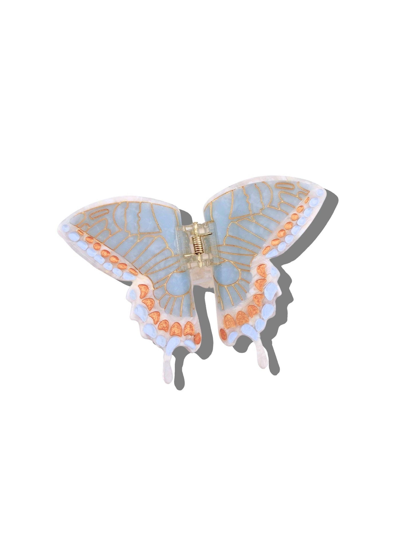 Solar Eclipse Hand-painted Swallowtail Butterfly Claw Hair Clip