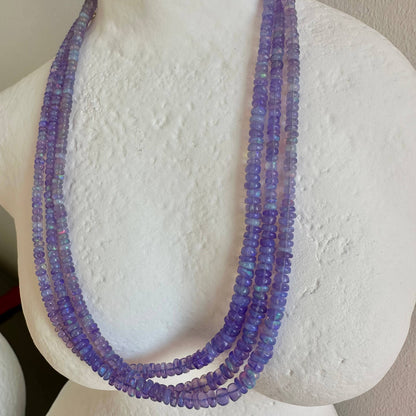 Purple Ethiopian Opal Necklace | Lilac Opal | Opal Gemstones