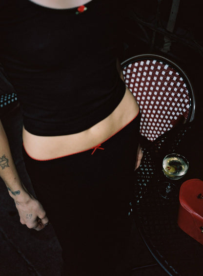 Rat Boi Bias Midi Slip Skirt | Onyx/Cherry