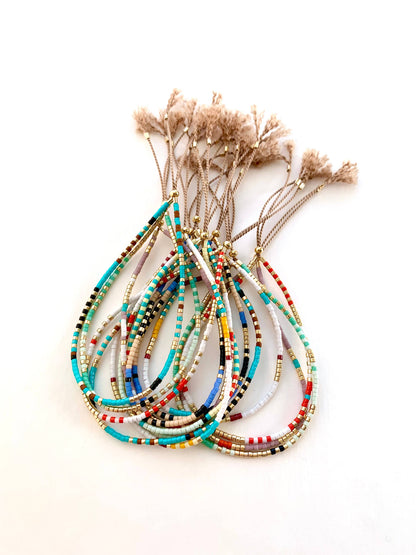 Beaded Bracelets w/ Sliding Clasp