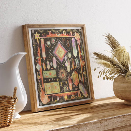 Sacred Crystals Risograph Print