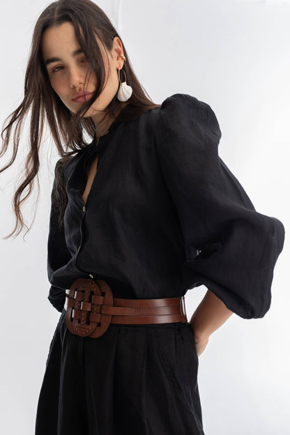 Lanhtropy Helena Leather Belt - Brown