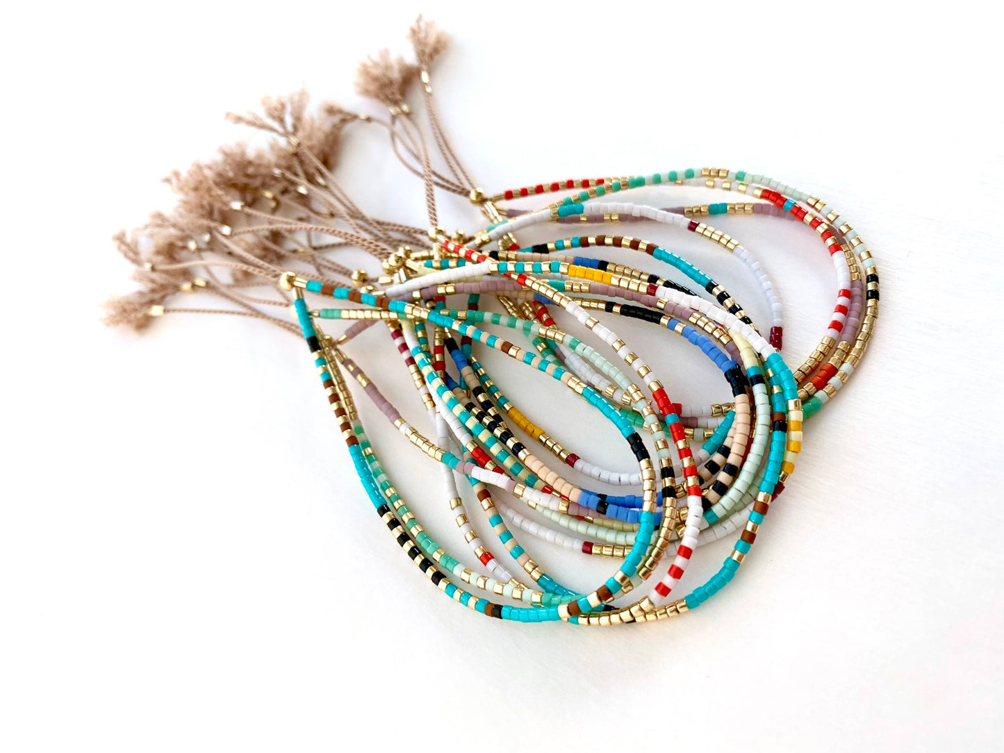 Beaded Bracelets w/ Sliding Clasp