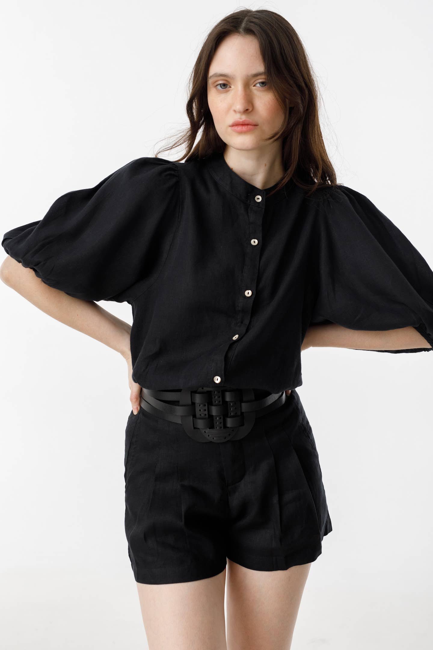 Lanhtropy Helen Leather Belt - Black