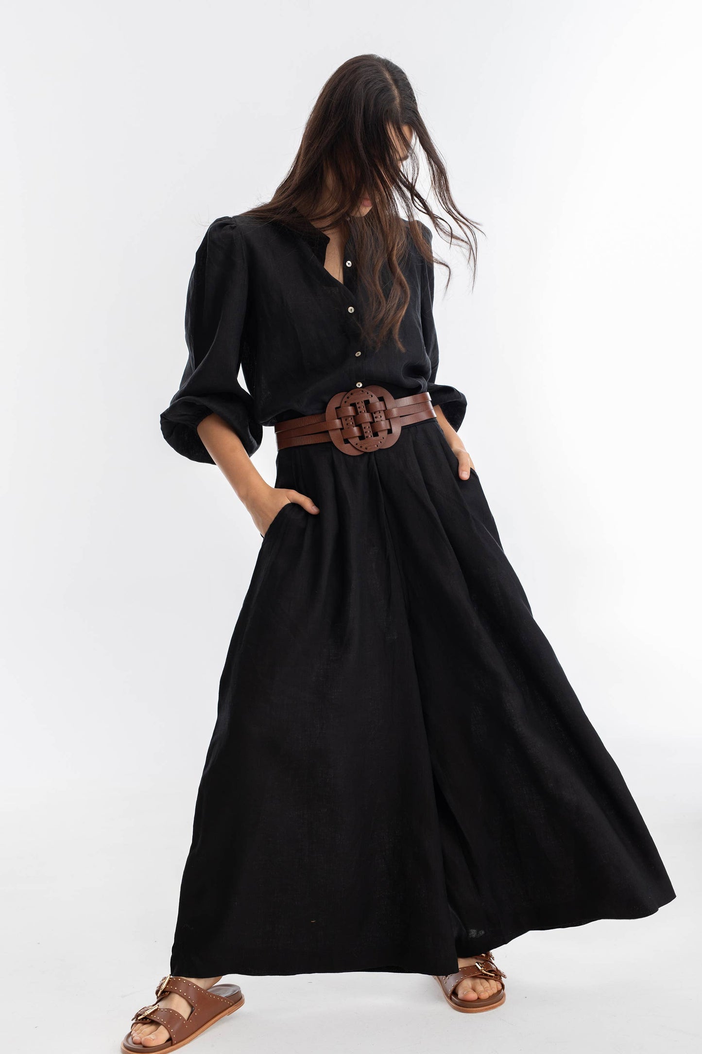 Lanhtropy Helena Leather Belt - Brown