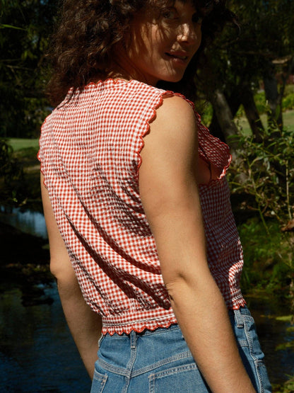 Mollusk Helena Top | Red Gingham
