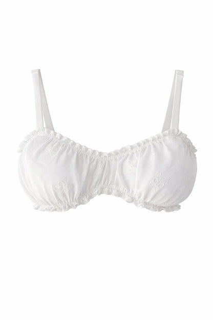 The Soleil Bow Eyelet Cotton Bralette | Dyke Queen