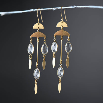 Dramatic Rain Drop Chandeliers w/ Stones