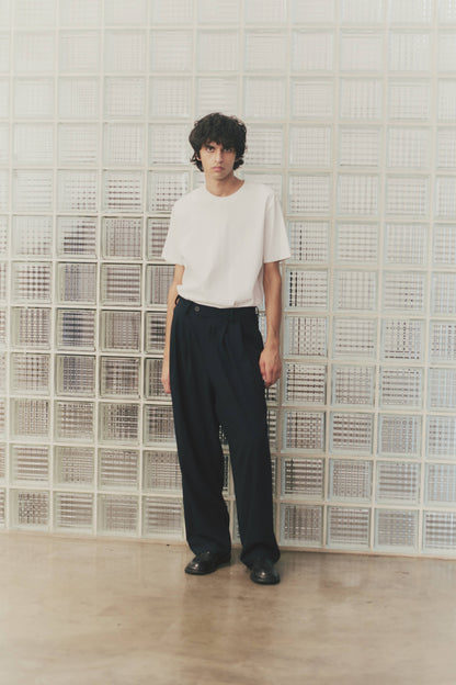 Common Market Cyrus Pants | Seersucker Barrel Pants with Pleats
