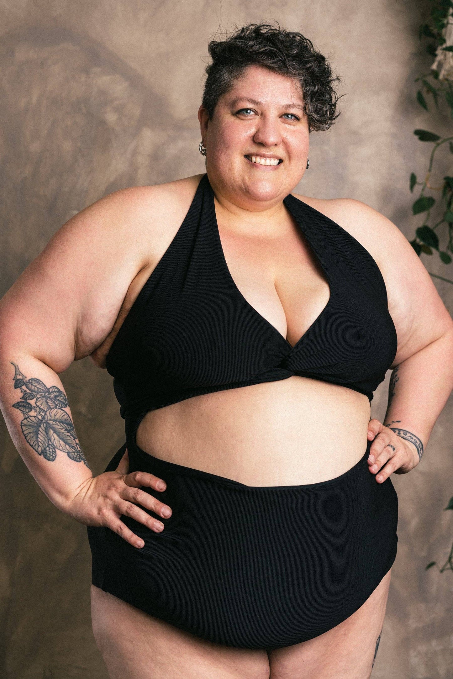 Altar Selka Swimsuit in Black Ribknit