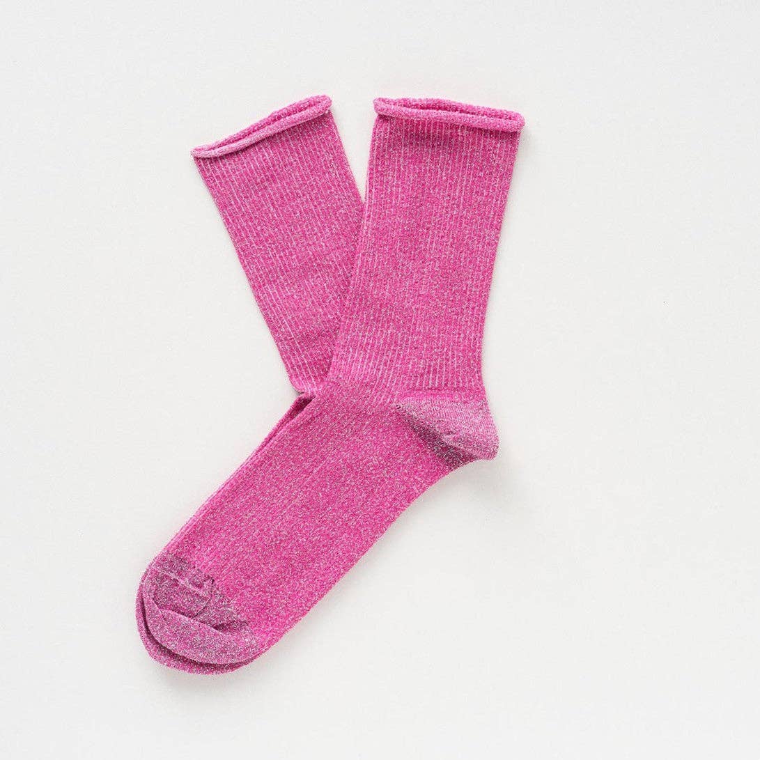 KLUE Glitter Lurex socks in eco-friendly Lyocell | Fuchsia
