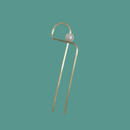 Abstract Hair Fork - Cream Pearl