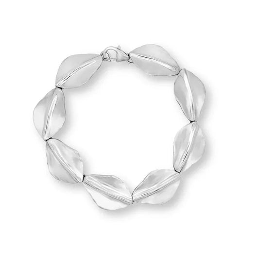 LADHA Silver Fan Link Bracelet