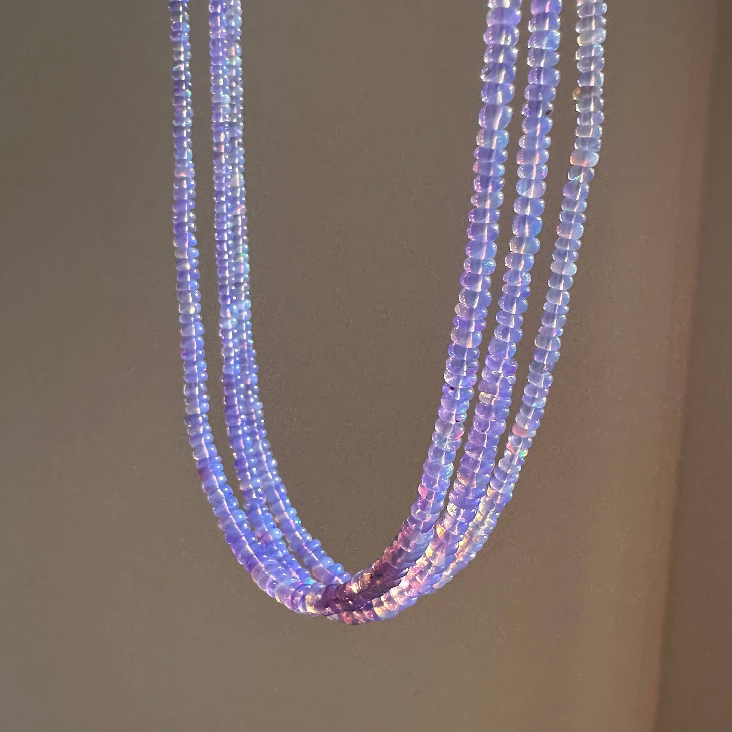 Purple Ethiopian Opal Necklace | Lilac Opal | Opal Gemstones