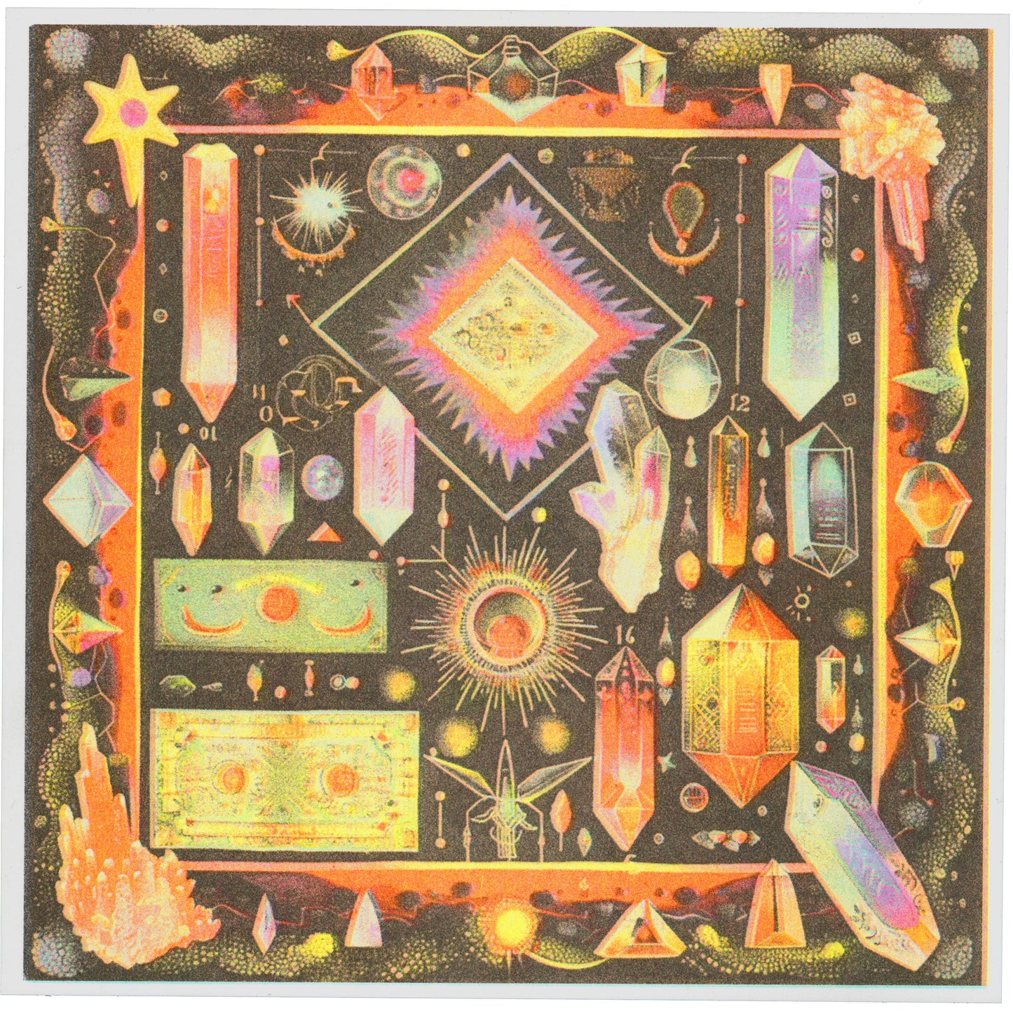Sacred Crystals Risograph Print